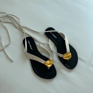 Dear Frances White and Gold Sandals